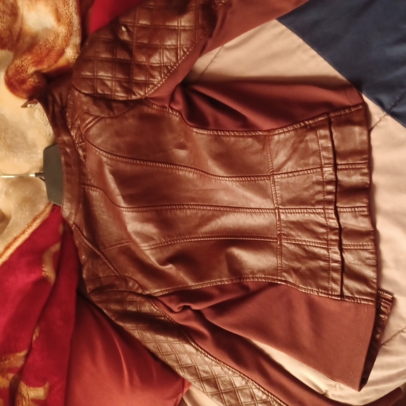 Brown leather jacket from express size small - Picture 2 of 2